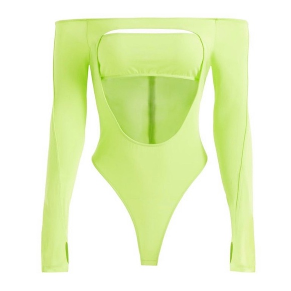 MUGLER x H&M Cut-out Bodysuit LIMITED EDITION | Acid green | Size S | NWT - Picture 6 of 7